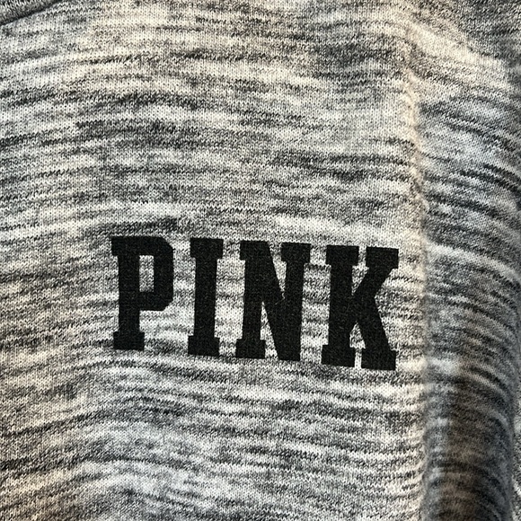 PINK Victoria’s Secret Quarter Zip Sweater, Grey/White/Black, Size S - Picture 2 of 7